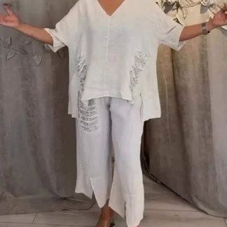 BIANCA | Conjunto de verão de duas peças com elegância sem esforço e conforto fluido para dias ensolarados