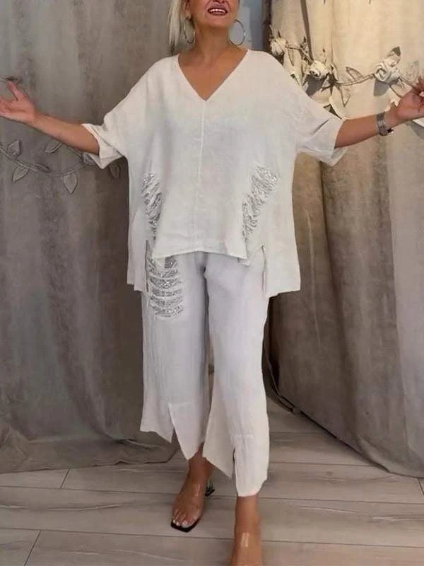 BIANCA | Conjunto de verão de duas peças com elegância sem esforço e conforto fluido para dias ensolarados - Image 2
