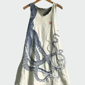 Vestido com Estampa de Tentáculos