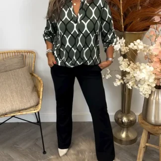 Janny™ | Blusa casual com mangas compridas e estampa elegante