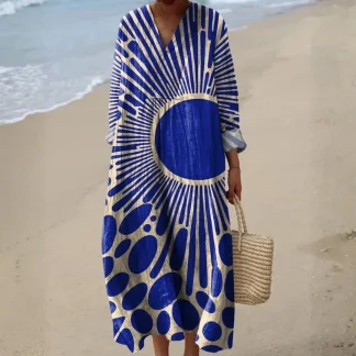 Denise - Vestido de Verão com Padrão Gráfico