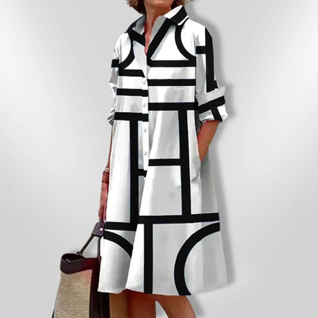 Helen™| Vestido midi com estampa geométrica - Image 7
