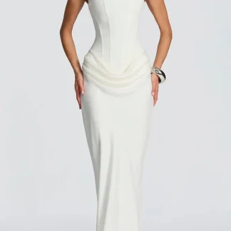 Leonor ❘ Vestido maxi com decote quadrado