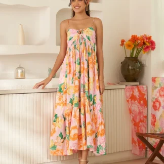 Moda Lusitana - Vestido Midi Rosana Rosa