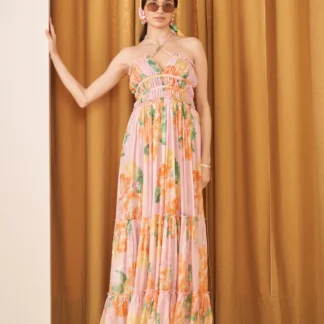 Moda Lusitana - Vestido Midi Hera Rosa