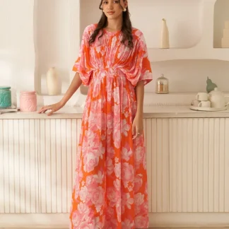 Moda Lusitana - Macacão Gardénia Laranja