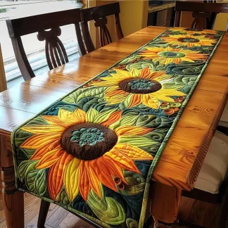 Caminho de Mesa Acolchoado Jardim dos Girassóis Artístico