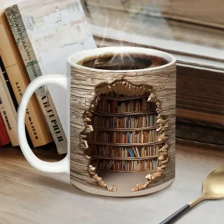 Caneca dos Biblioteca com Efeito dos Calor 3D