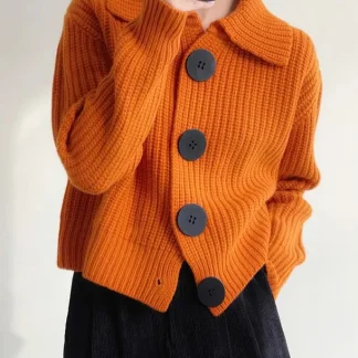 Moda Lusitana - Cardigan de Tricô com Gola