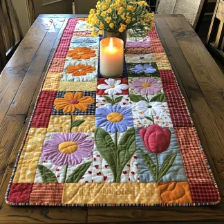 Caminho de Mesa Acolchoado Trilho dos Pétalas