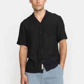 REVOLUTION - SHORT-SLEEVED CUBAN SHIRT / 3165 - Black