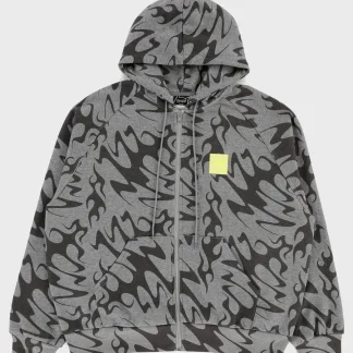 LAKAI X RIPNDIP - BLACK FLAME ZIPPER HOODIE - Grey