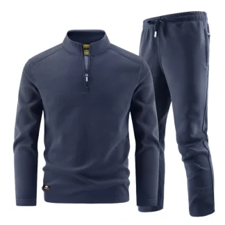 Conjunto elegante de camisola com fecho para homem