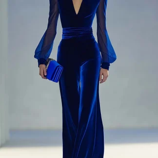 Sabrina™ | Macacão longo elegante com decote em V