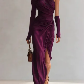 Rosalia™ - Elegante vestido maxi roxo sexy a ombro único