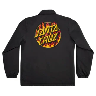 Thrasher X Santa Cruz Flame Dot Coach Jacket - Black
