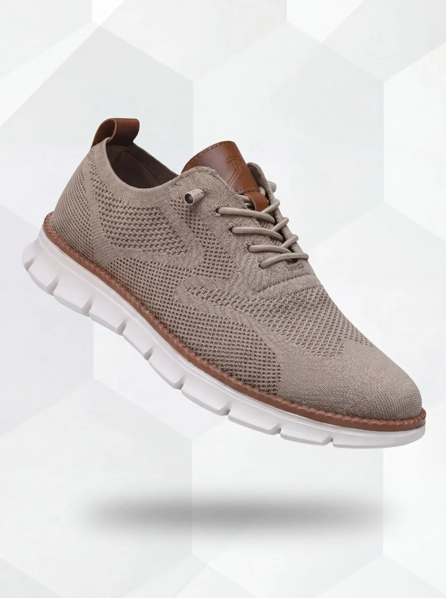 Sapatos Ultra-Confortáveis Respiráveis: Caqui-Branco - Image 2