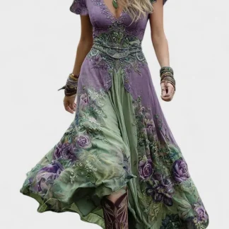 Serena - Vestido Maxi Curto Floral