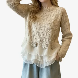 Graci™ Camisola Testurizado