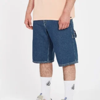 VOLCOM LABORED DENIM UTILITY SHORT - INDIGO RIDGE WASH