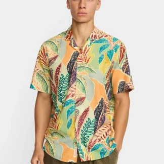REVOLUTION - SHORT-SLEEVED CUBAN SHIRT 3246 - Orange