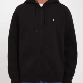 VOLCOM SINGLE STONE ZIP HOODIE - BLACK