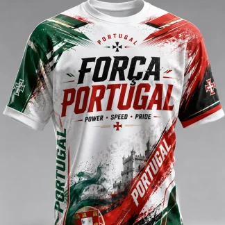 Portugal Futebol Cheerleading Ocean-Themed T-shirt Art Print masculino