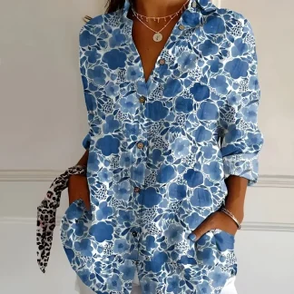 Roberta™ | CAMISA FLORAL RELAX FIT PERFEITA PARA TODAS AS OCASIÕES